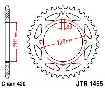 Bakre kedjehjul JT JTR1465.47, 47z storlek 420 - JTR1465.47