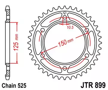 Pignone posteriore JT JTR899.42, 42z misura 525