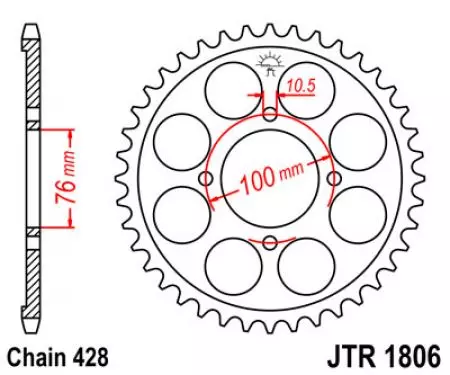 Bakre kedjehjul JT JTR1806.56, 56z storlek 428-2