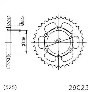 Oceľové zadné reťazové koleso Esjot 29023-41, 41Z, veľkosť 525