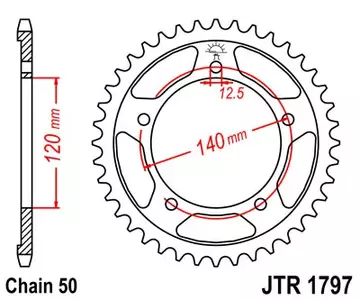 Kettenrad hinten Stahl JT JTR1797.41, 41 Zähne Teilung 530 - JTR1797.41