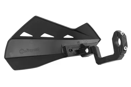 Polisport MX QWEST komplet ščitnikov za roke + plastični nosilci, črna-3
