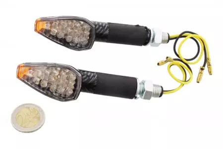 JMP Arrow2 indicator (2 stuks) LED lang glas witte behuizing Carbon