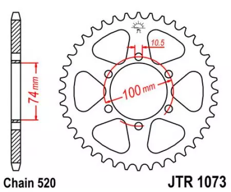 Zębatka tył stalowa JT JTR1073.46, 46z rozmiar 520-2