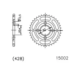 Esjot 50-15002-50 stražnji lančanik, 50Z, veličina 428