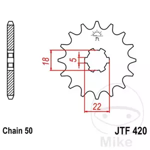 Priekšējais zobrats JT JTF420.15, 15z izmērs 530 - JTF420.15
