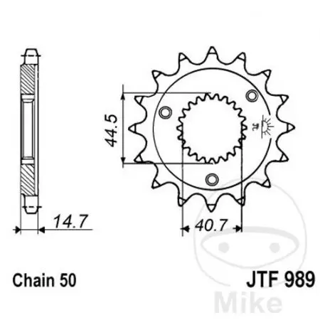Forreste tandhjul JT JTF989.21, 21z størrelse 530-2