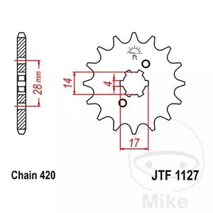 JT JTF1127.15 prednji lančanik, 15z, veličina 420-1