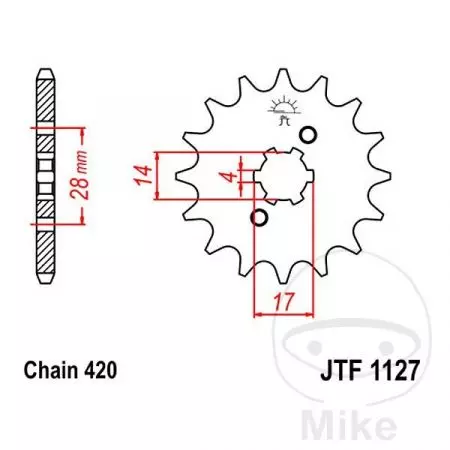 Pinion față JT JT JTF1127.15, 15z dimensiune 420-2
