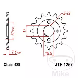 JT JTF1257.14 prednji lančanik, 14z, veličina 428 - JTF1257.14