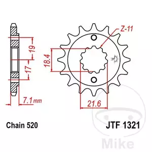 Přední řetězové kolo JT JTF1321.12, 12z velikost 520 - JTF1321.12