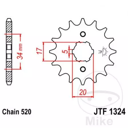 Pinion față JT JT JTF1324.12, 12z dimensiune 520-2