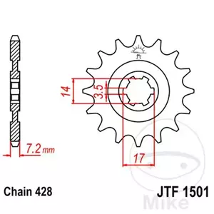 Zębatka przód JT JTF1501.14, 14z rozmiar 428 - JTF1501.14