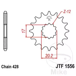 Zębatka przód JT JTF1556.12, 12z rozmiar 428 - JTF1556.12