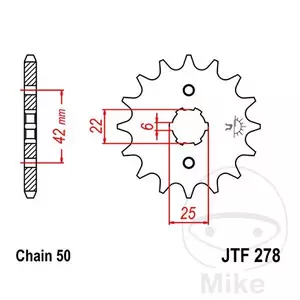 Pignone anteriore JT JTF278.18, 18z misura 530 - JTF278.18