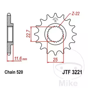 Zębatka przód JT JTF3221.12, 12z rozmiar 520 - JTF3221.12