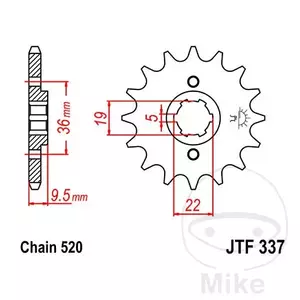 Ritzel vorne JT JTF337.13, 13 Zähne Teilung 520 - JTF337.13