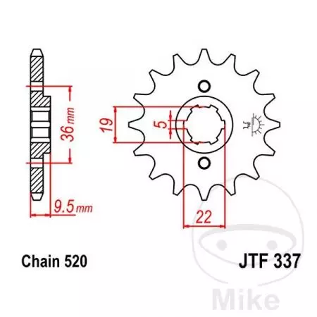 Ritzel vorne JT JTF337.13, 13 Zähne Teilung 520-2