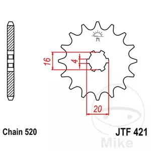 JT JTF421.11 prednji lančanik, 11z, veličina 520 - JTF421.11