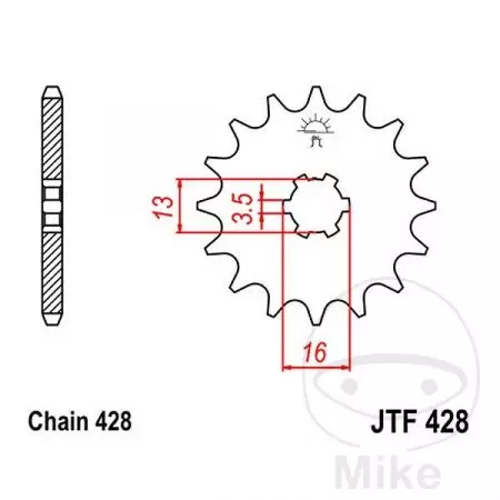 Zębatka przód JT JTF428.12, 12z rozmiar 428-2