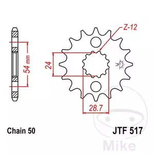 Zębatka przód JT JTF517.15, 15z rozmiar 530  - JTF517.15