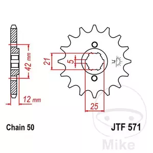 Μπροστινό γρανάζι JT JTF571.15, 15z μέγεθος 530-1