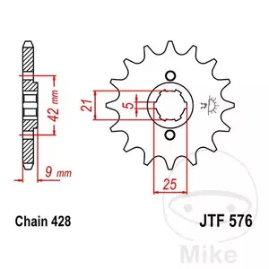 Přední řetězové kolo JT JTF576.17, 17z velikost 428 - JTF576.17