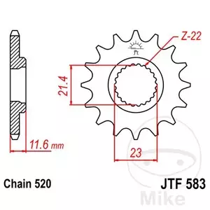 Pignone anteriore JT JTF583.14, 14z misura 520 - JTF583.14