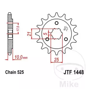 Priekšējais zobrats JT JTF1448.13, 13z izmērs 525 - JTF1448.13