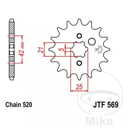 Ritzel vorne JT JTF569.18, 18 Zähne Teilung 520-2