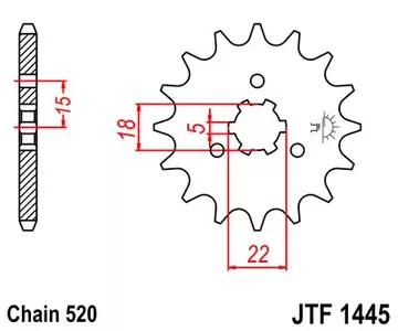Piñón delantero JT JTF1445.14, 14z tamaño 520 - JTF1445.14
