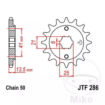 Prednji zobnik JT JTF286.16, velikost 16z 530-2