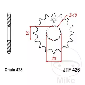 Prednji zobnik JT JTF426.11, 11z velikost 428 - JTF426.11