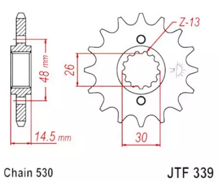 Pinion față JT JTF339.17RB, 17z dimensiune 530 cu amortizor de vibrații - JTF339.17RB