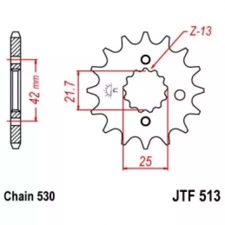Pignone anteriore JT JTF513.16RB, 16z misura 530 con smorzatore di vibrazioni - JTF513.16RB