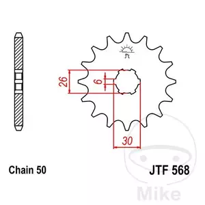 Zębatka przód JT JTF568.16, 16z rozmiar  530 - JTF568.16