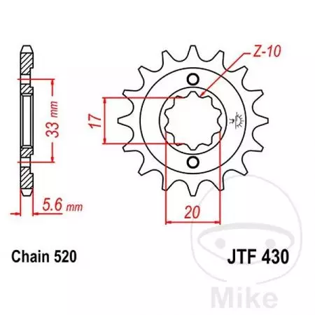 Predné reťazové koleso JT JTF430.12, 12z veľkosť 520-2