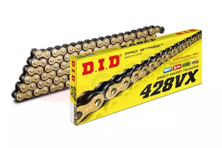 DID 428 VX 146 X-Ring G&B open drive chain with clasp gold - DID428VXG&B-146