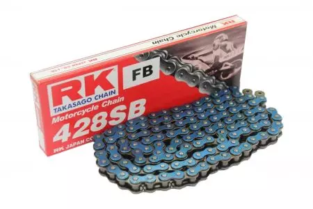 RK BL428SB/118 chaîne d'entraînement ouverte avec fermoir bleu - BL428SB-118-CL