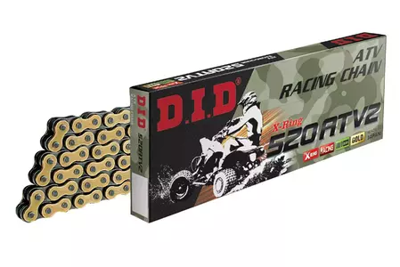 DID 520 ATV2 74 X-Ring G&B open drive chain with clasp gold - DID520ATV2G&B-74