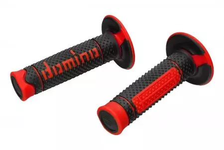 Domino Offroad čierne/červené uzavreté rukoväte riadenia-3