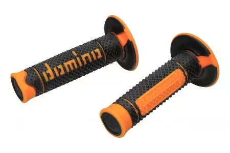 Domino Offroad melni-oranžas krāsas slēgti stūres rokturi-3