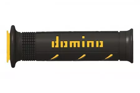 Palas de manillar Domino XM2 Cross negras y amarillas abiertas-1