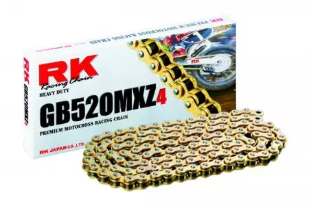 Łańcuch napędowy RK 520 MXZ4 096 otwarty z zapinką złoty - GB520MXZ4-96-CL