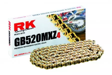 Łańcuch napędowy RK 520 MXZ4 106 otwarty z zapinką złoty - GB520MXZ4-106-CL