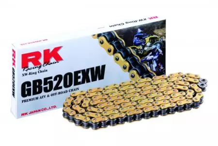 Cadena de transmisión RK 520 EXW 72 XW-Anillo abierto con tapa dorada - GB520EXW-72-CLF