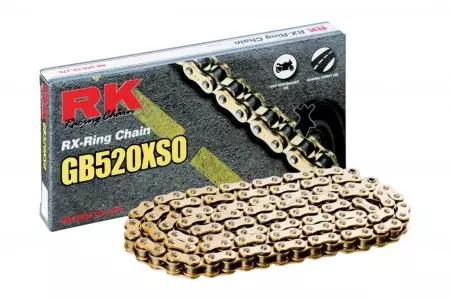 RK 520 XSO 90 RX-Ring atvērtā piedziņas ķēde ar zelta vāciņu - GB520XSO-90-CLF