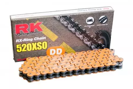 Corrente de transmissão aberta RK 520 XSO 108 RX-Ring com parafuso laranja. - OR520XSO-108-CLF