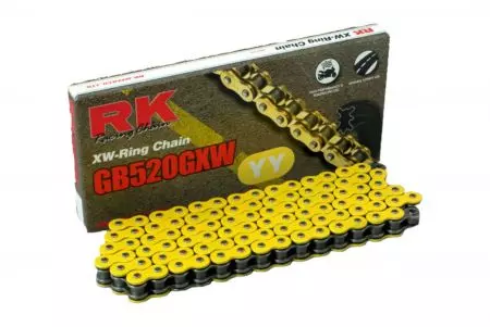 Hnací řetěz RK GE520GXW 108 otevřený se šroubem žlutý - GE520GXW-108-CLF