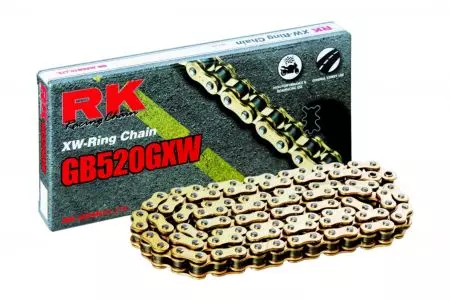 Łańcuch napędowy RK GB520GXW 096 otwarty z zakuwką złoty - GB520GXW-96-CLF